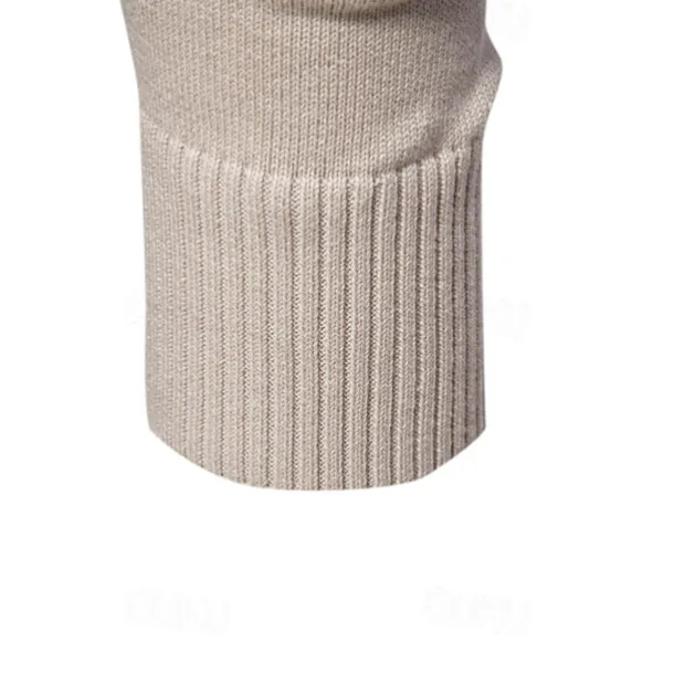 Men's Knit Solid Color Half Zip Knitwear Elegant Christmas Gifts Home Clothing Apparel Fall Winter Light Grey Beige S M L