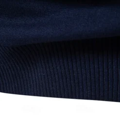 Men's Knit Striped Half Zip Knitwear Elegant Christmas Gifts Home Clothing Apparel Bishop Sleeve Fall Winter Navy Blue Dark Green S M L