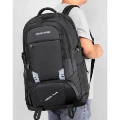 Men's Large Capacity School and Travel Backpack – 55L Water-Resistant Multi-Compartment Bag for High School, College, Hiking, or Commuting