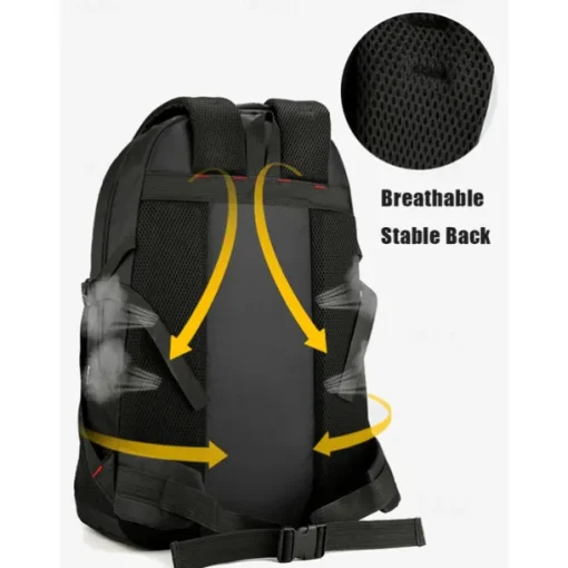 Men's Large Capacity School and Travel Backpack – 55L Water-Resistant Multi-Compartment Bag for High School, College, Hiking, or Commuting
