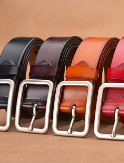 Men's Leather Belt Casual Belt Black Red Dermis Retro Traditional Plain Daily Wear Going out Weekend