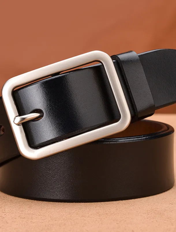 Men's Leather Belt Casual Belt Black Red Dermis Retro Traditional Plain Daily Wear Going out Weekend