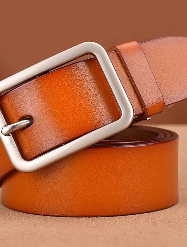 Men's Leather Belt Casual Belt Black Red Dermis Retro Traditional Plain Daily Wear Going out Weekend