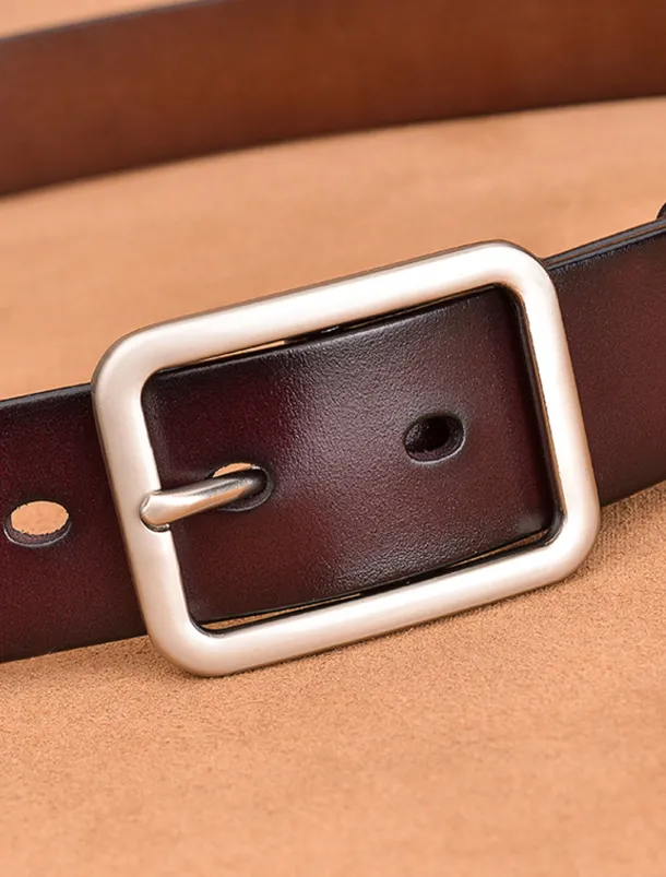 Men's Leather Belt Casual Belt Black Red Dermis Retro Traditional Plain Daily Wear Going out Weekend