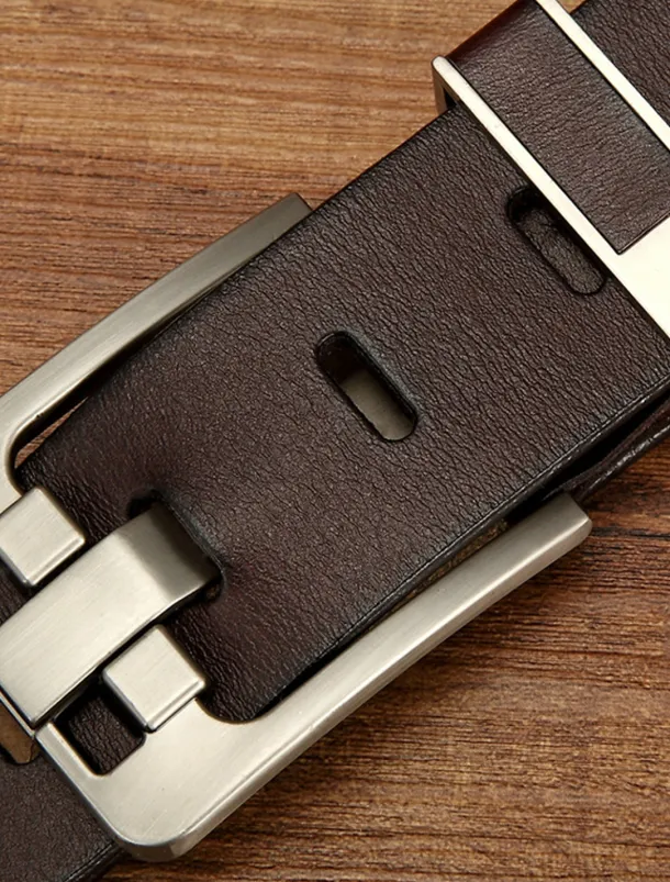 Men's Leather Belt Classic Jean Belt Black Coffee Dermis Retro Traditional Plain Daily Wear Going out Weekend