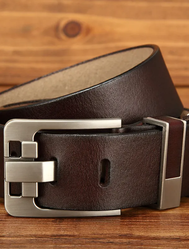 Men's Leather Belt Classic Jean Belt Black Coffee Dermis Retro Traditional Plain Daily Wear Going out Weekend