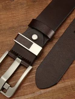 Men's Leather Belt Classic Jean Belt Black Coffee Dermis Retro Traditional Plain Daily Wear Going out Weekend
