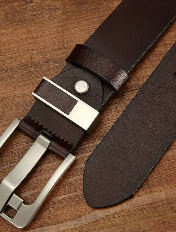 Men's Leather Belt Classic Jean Belt Black Coffee Dermis Retro Traditional Plain Daily Wear Going out Weekend