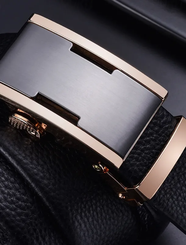 Men's Leather Belt Ratchet Belt Silver Gold Dermis Retro Traditional Plain Daily Wear Going out Weekend