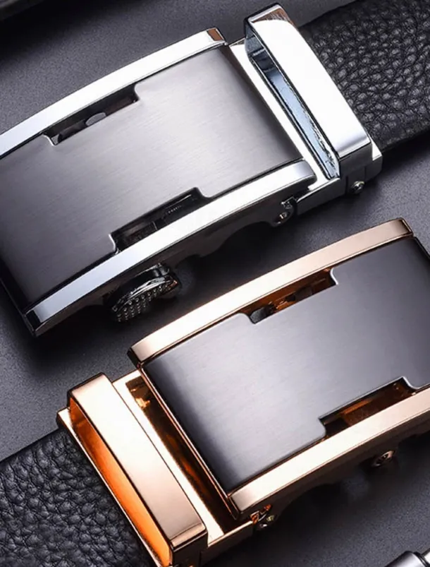 Men's Leather Belt Ratchet Belt Silver Gold Dermis Retro Traditional Plain Daily Wear Going out Weekend