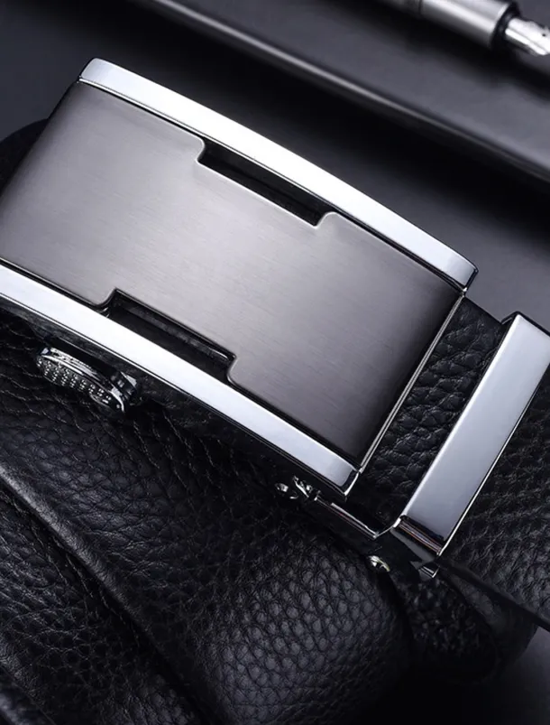 Men's Leather Belt Ratchet Belt Silver Gold Dermis Retro Traditional Plain Daily Wear Going out Weekend