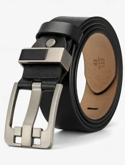 Men's Leather Belt with Stylish Metal Buckle – Durable and Adjustable for Casual & Formal Wear