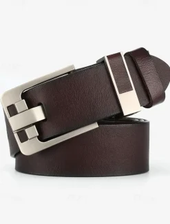 Men's Leather Belt with Stylish Metal Buckle – Durable and Adjustable for Casual & Formal Wear