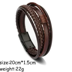Men's Leather Bracelet Classic Imagine Stylish Simple Ethnic Fashion Casual / Sporty Leatherette Bracelet Jewelry Black / Brown For School Gift Daily Prom Festival