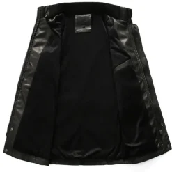 Men's Leather Jacket Motorcycle Jacket Outdoor Daily Wear Windproof Warm Pocket With Belt Fall Winter Plain Fashion Streetwear Stand Collar Regular Yellow Jacket