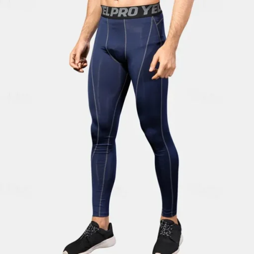 Men's Leggings Running Pants Compression Tights Leggings Track Pants Pocket Elastic Waistband High Waist Tights Outdoor Sports & Outdoor Athletic Fall Quick Dry Lightweight Soft Marathon Running