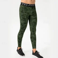 Men's Leggings Running Pants Compression Tights Leggings Track Pants Pocket Elastic Waistband High Waist Tights Outdoor Sports & Outdoor Athletic Fall Quick Dry Lightweight Soft Marathon Running