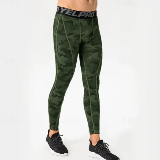 Men's Leggings Running Pants Compression Tights Leggings Track Pants Pocket Elastic Waistband High Waist Tights Outdoor Sports & Outdoor Athletic Fall Quick Dry Lightweight Soft Marathon Running
