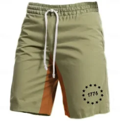 Men's Letter Graphic Prints Sweat Shorts Beach Shorts Terry Shorts Mid Waist Vintage Casual Daily Holiday Streetwear Drawstring Elastic Waist 3D Print Designer Clothing Apparel