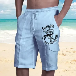 Men's Letter Graphic Prints Cargo Shorts Summer Shorts Mid Waist Streetwear Designer Casual Daily Holiday Elastic Waist Drawstring Print Designer Clothing Apparel