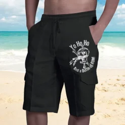 Men's Letter Graphic Prints Cargo Shorts Summer Shorts Mid Waist Streetwear Designer Casual Daily Holiday Elastic Waist Drawstring Print Designer Clothing Apparel