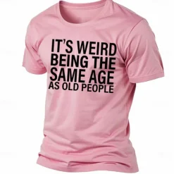 Men's Letter Graphic Prints T Shirt Graphic Tee Cotton Short Sleeve Graphic Shirt Black White Pink Comfortable Tee Outdoor Street Fashion Designer Clothing