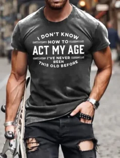 Men's Letter Graphic Prints T Shirt Graphic Tee Cotton Short Sleeves Graphic Shirt Black Navy Blue Green Comfortable Tee Vacation Street Fashion Designer Clothing