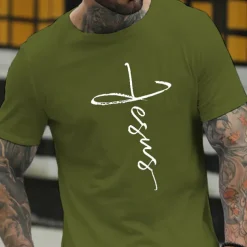 Men's Letter Letter Print T Shirt Casual Style Cotton Short Sleeve Graphic Shirt Wine Black White Comfortable Tee Vacation Casual Fashion Designer Clothing