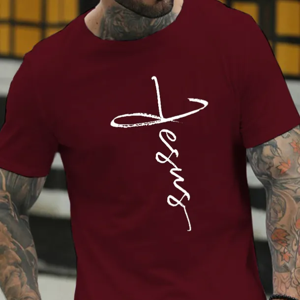 Men's Letter Letter Print T Shirt Casual Style Cotton Short Sleeve Graphic Shirt Wine Black White Comfortable Tee Vacation Casual Fashion Designer Clothing