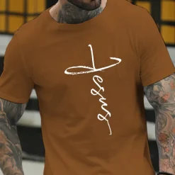 Men's Letter Letter Print T Shirt Casual Style Cotton Short Sleeve Graphic Shirt Wine Black White Comfortable Tee Vacation Casual Fashion Designer Clothing