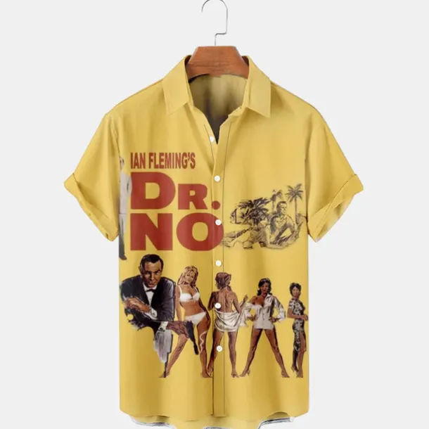 Men's Letter Portrait Shirt Summer Hawaiian Shirt Aloha Shirt Short Sleeves Shirt Turndown Vintage Tropical Sports Street Casual Hawaiian White Yellow Gray S M L