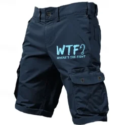 Men's Letter Printed Funny Slang Cargo Shorts Work Shorts Mid Waist Classic Casual Outdoor Camping & Hiking Multiple Pockets Designer Clothing Apparel
