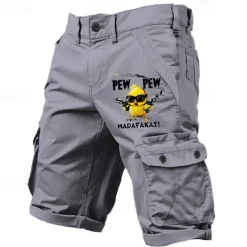Men's Letter Printed Funny Duck Cargo Shorts Work Shorts Mid Waist Classic Casual Outdoor Camping & Hiking Multiple Pockets Designer Clothing Apparel
