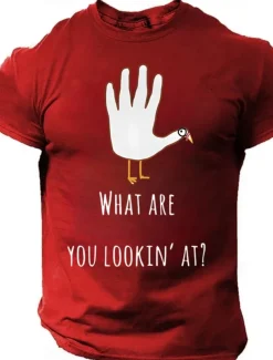 Men's Letter Printed Funny Turkey T Shirt Tee Top 100% Cotton Short Sleeve Graphic Shirt Black Red Dark Grey Comfortable Tee Thanksgiving Festival Fashion Designer Clothing
