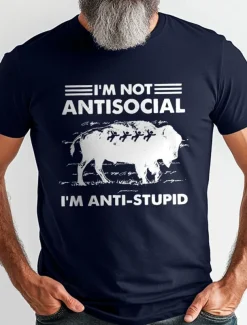 Men's Letter Printed Funny T Shirt Tee Top 100% Cotton Short Sleeve Graphic Shirt Black Army Green Dark Blue Comfortable Tee Vacation Street Fashion Designer Clothing