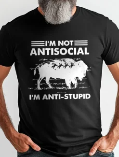 Men's Letter Printed Funny T Shirt Tee Top 100% Cotton Short Sleeve Graphic Shirt Black Army Green Dark Blue Comfortable Tee Vacation Street Fashion Designer Clothing