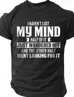 Men's Letter Printed Funny T Shirt Tee Top 100% Cotton Short Sleeve Graphic Shirt Black White Dark Blue Comfortable Tee Street Sports Outdoor Fashion Designer Clothing