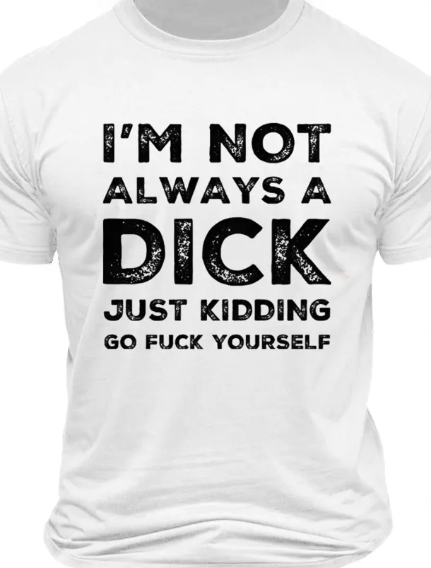 Men's Letter Printed Funny T Shirt Tee Top 100% Cotton Short Sleeve Graphic Shirt Black White Army Green Comfortable Tee Vacation Street Fashion Designer Clothing