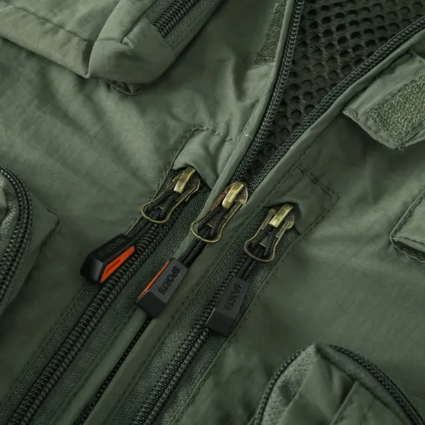 Men's Letter Printed Vest Waistcoat Gilet Tactical Practical Removable Casual Sports Outdoor Fishing Photography Mesh Side Pockets Quick Dry Fall Winter Collarless Sleeveless khaki Army Green Dark