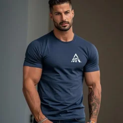 Men's Letter T Shirt Short Sleeve Shirt 100% Cotton Short Sleeve Graphic Shirt White Navy Blue Gray Comfortable Tee Vacation Street Fashion Designer Clothing