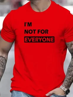 Men's Letter T Shirt Tee Top Cotton Short Sleeve Graphic Shirt Black White Red Comfortable Tee Sports Outdoor Holiday Fashion Designer Clothing