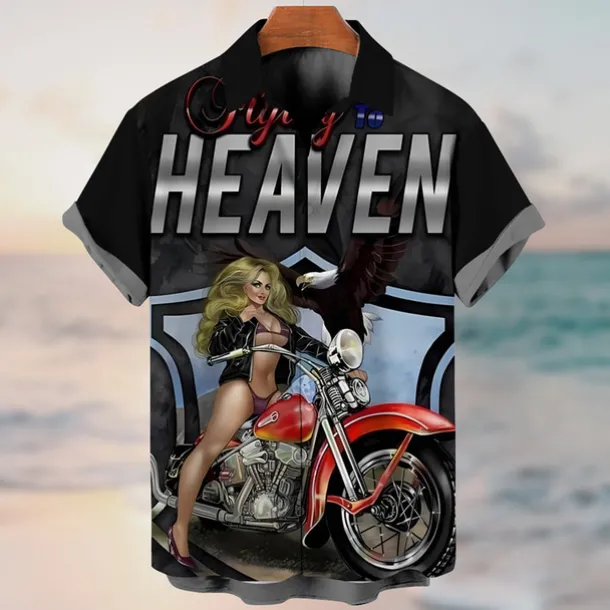 Men's Letter Vintage Hula Girls Shirt Summer Hawaiian Shirt Aloha Shirt Short Sleeves Shirt Turndown Vintage Fashion Streetwear Outdoor Street Casual Black Yellow Blue S M L