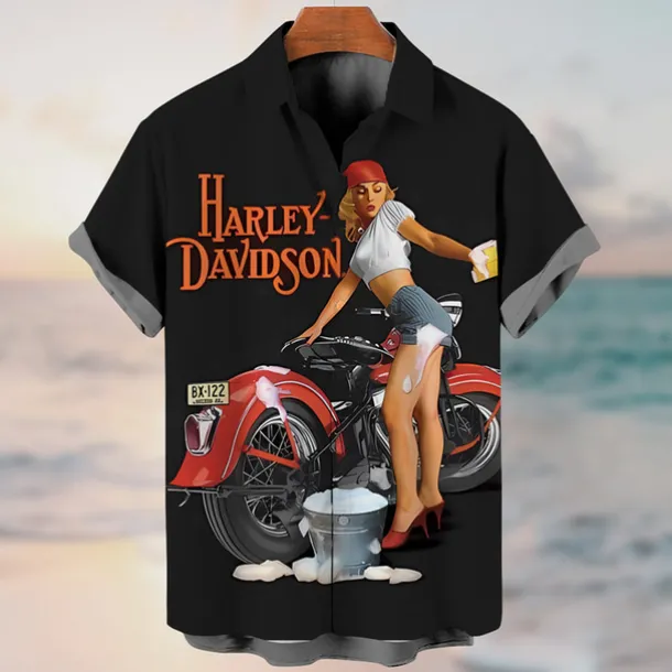 Men's Letter Vintage Hula Girls Shirt Summer Hawaiian Shirt Aloha Shirt Short Sleeves Shirt Turndown Vintage Fashion Streetwear Outdoor Street Casual Black Yellow Blue S M L