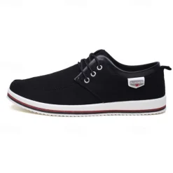 Men's Light Gray Canvas Lace-Up Casual Shoes with Contrast Trim – Stylish Lightweight Footwear for Travel, Work, and Daily Wear