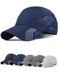 Men's Lightweight Breathable Golf Hat - Quick Dry Sports Cap with Mesh Panel, UV Protection, Adjustable for Outdoor Activities, Running, Tennis and Golf