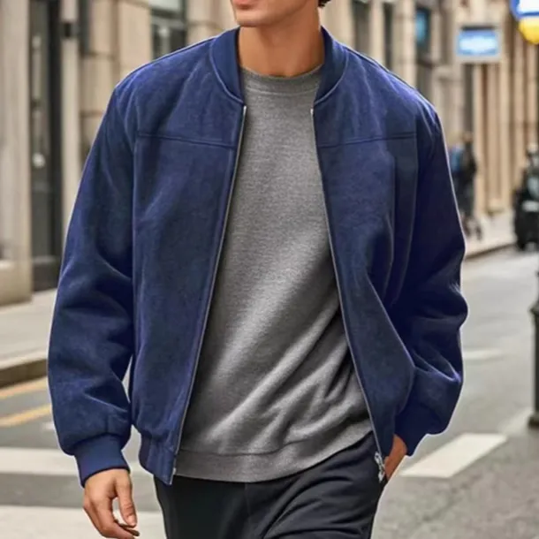 Men's Lightweight Jacket Casual Jacket Vacation Daily Wearproof Pocket Summer Spring Plain Fashion Classic Stand Collar Regular Black Blue Camel Army Green Dark Blue Jacket