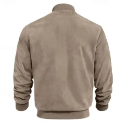 Men's Lightweight Jacket Casual Jacket Vacation Daily Wearproof Pocket Summer Spring Plain Fashion Classic Stand Collar Regular Black Blue Camel Army Green Dark Blue Jacket