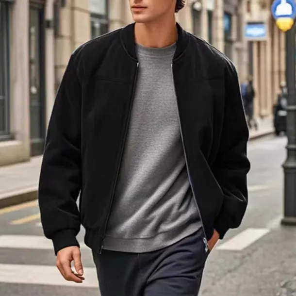 Men's Lightweight Jacket Casual Jacket Vacation Daily Wearproof Pocket Summer Spring Plain Fashion Classic Stand Collar Regular Black Blue Camel Army Green Dark Blue Jacket