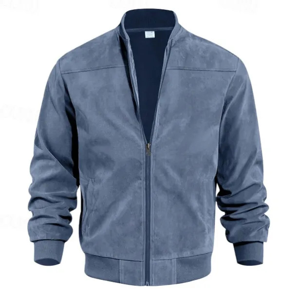 Men's Lightweight Jacket Casual Jacket Vacation Daily Wearproof Pocket Summer Spring Plain Fashion Classic Stand Collar Regular Black Blue Camel Army Green Dark Blue Jacket