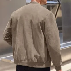 Men's Lightweight Jacket Casual Jacket Vacation Daily Wearproof Pocket Summer Spring Plain Fashion Classic Stand Collar Regular Black Blue Camel Army Green Dark Blue Jacket